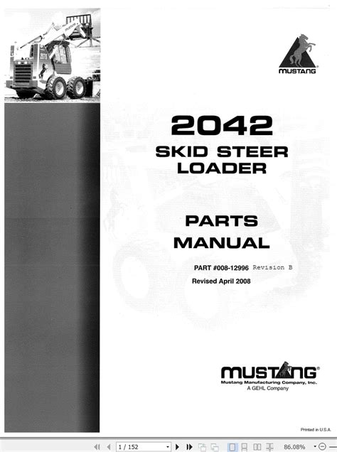 2042 mustang skid steer parts manual|mustang skid steer repair manual.